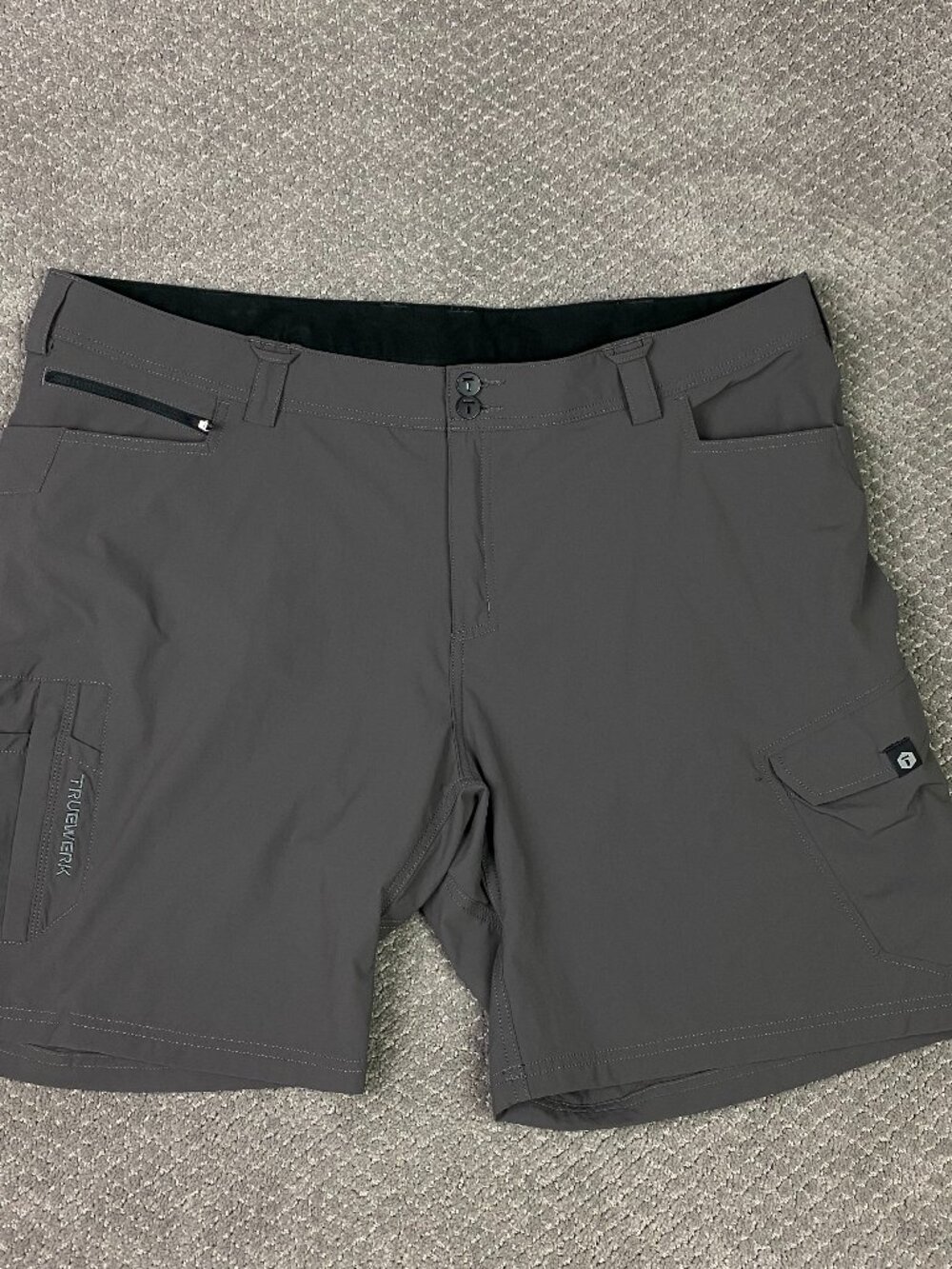 Truewerk T1 Werkshort Cargo Shorts Mens 44 x 9 Gray Work Wear Hiking